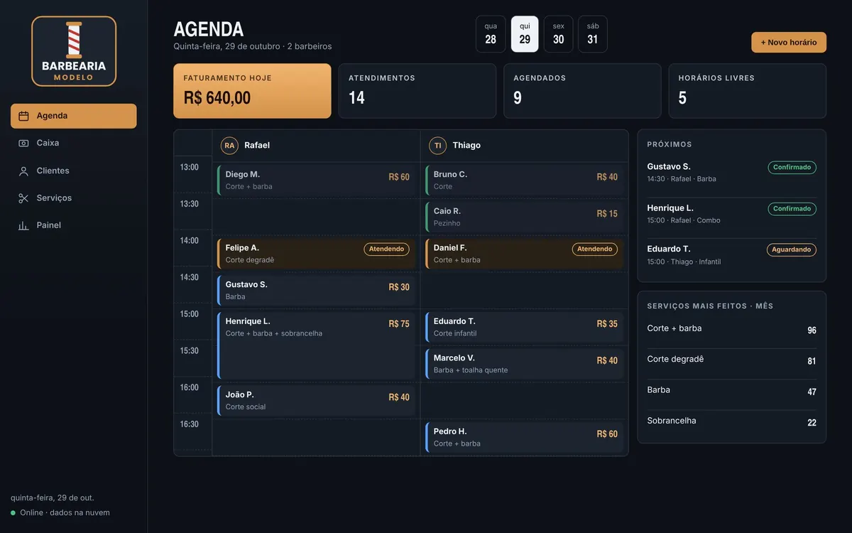 Agenda da barbearia